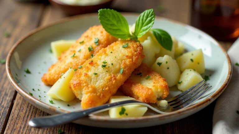 Backfisch mit Kartoffelsalat [CreaTable] – Rezept für Anfänger und ...