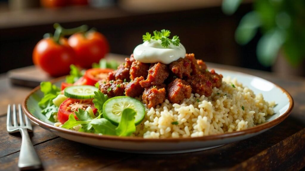 Döner-Teller mit Reis und Salat [CreaTable] – Rezept für Anfänger und ...
