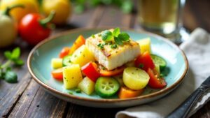 Dorschsalat mit Kartoffeln