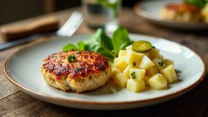 Fleischküchle mit Kartoffelsalat