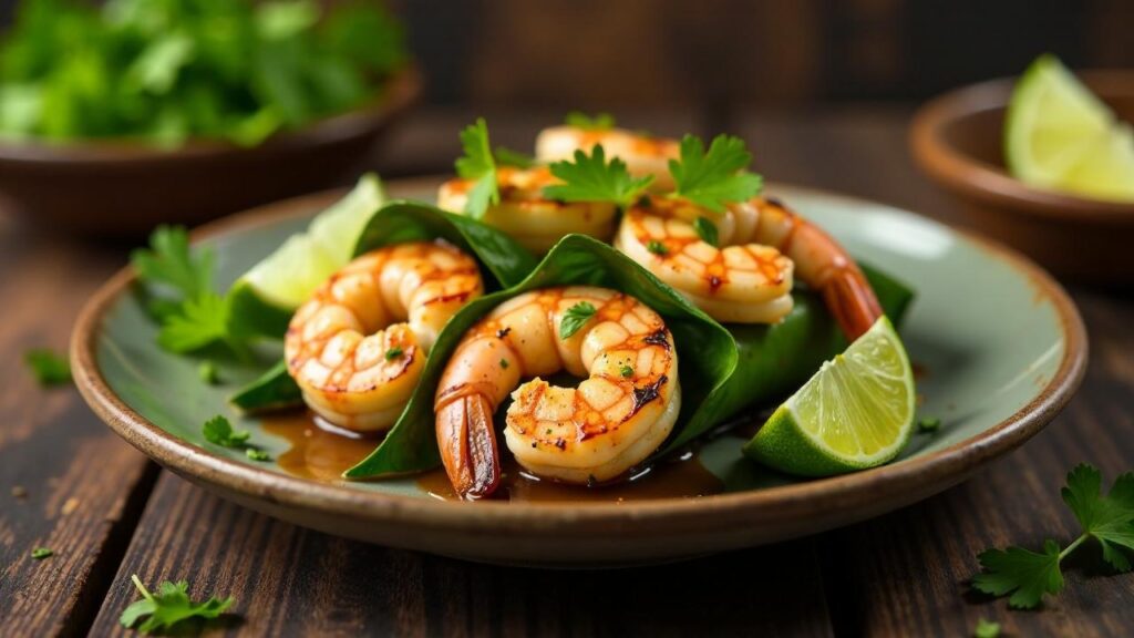 Gegrillte Garnelen in Bananenblättern [CreaTable] – Rezept für Anfänger ...