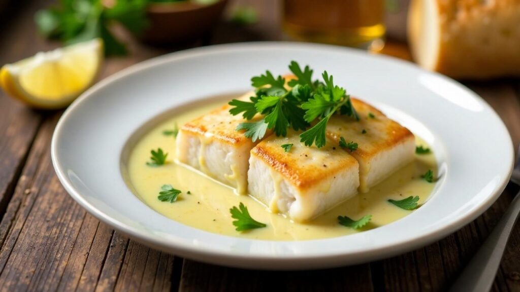 Gekochter Heilbutt mit Krabbensauce [CreaTable] – Rezept für Anfänger ...