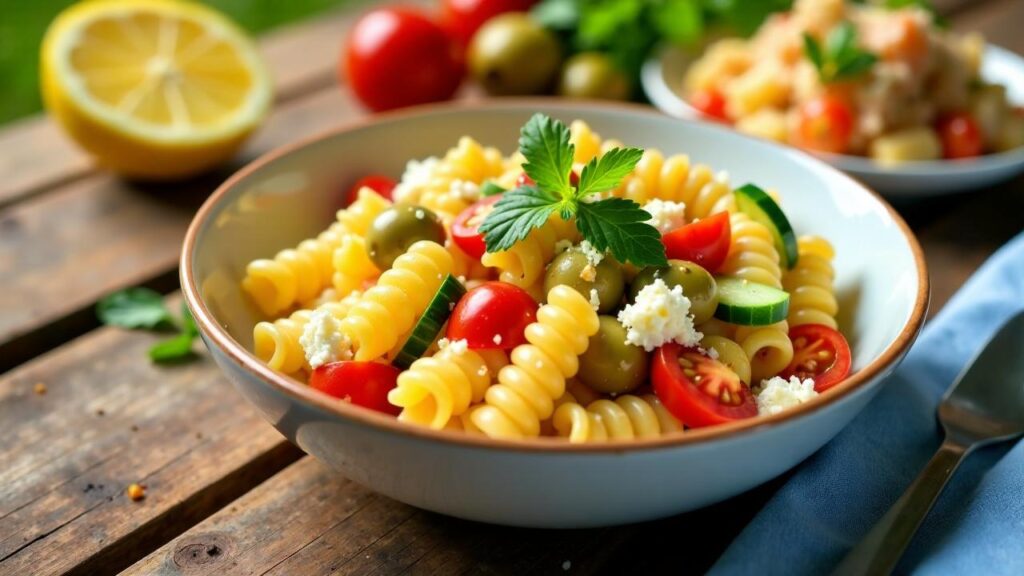 Griechischer Nudelsalat mit Feta und Oliven [CreaTable] – Rezept für ...