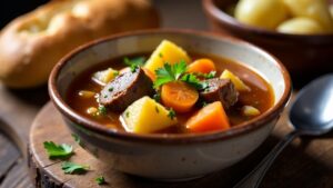 Jautienos Sriuba - Rindfleischsuppe mit Gemüse
