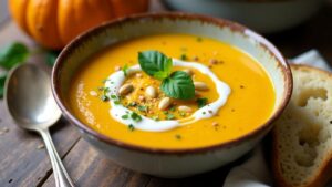 Kartoffel-Kürbis-Suppe mit Ingwer