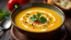Kartoffel-Mais-Suppe mit Paprika