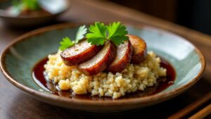 Klebreis mit Schweinebauch (Khao Niaw Moo)