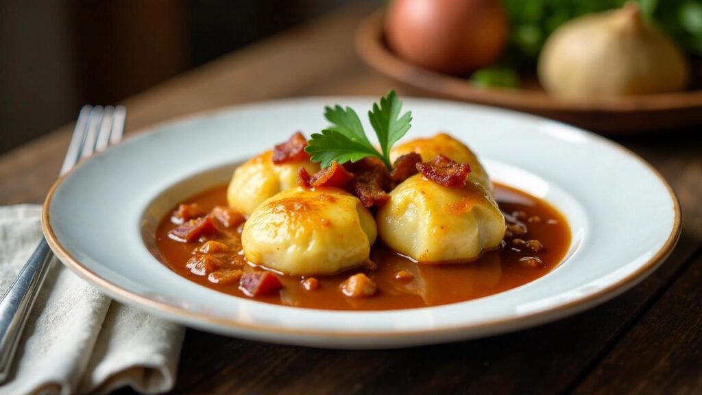 Knödel mit Specksoße – Herzhaft und deftig [CreaTable] – Rezept für ...