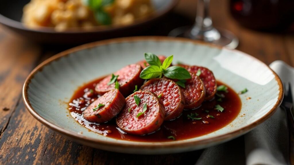 Lingua di Manzo, Rinderzunge in Rotweinsauce [CreaTable] – Rezept für ...