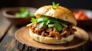 Luroufan Sandwich - Geschmortes Schweinefleisch im Brot