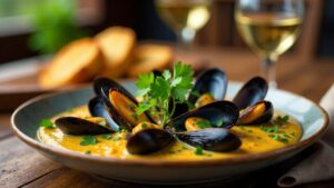 Moules Marinières: Miesmuscheln in Weißweinsauce