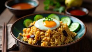Nasi Goreng Teri Pete (Anchovy and Stink Bean Fried Rice)