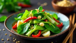 Pad Phak Boong Fai Daeng – Stir-Fried Morning Glory Red Fire