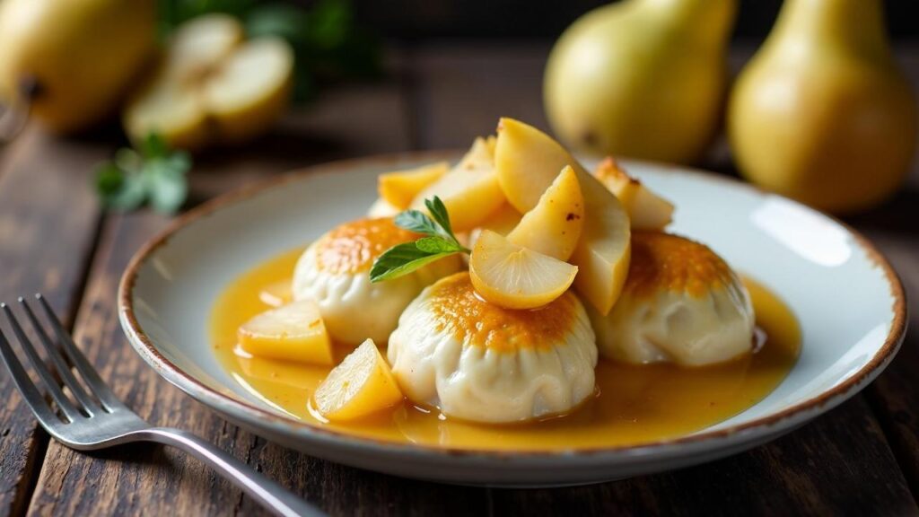 Quarkkeulchen mit Birnenkompott [CreaTable] – Rezept für Anfänger und ...