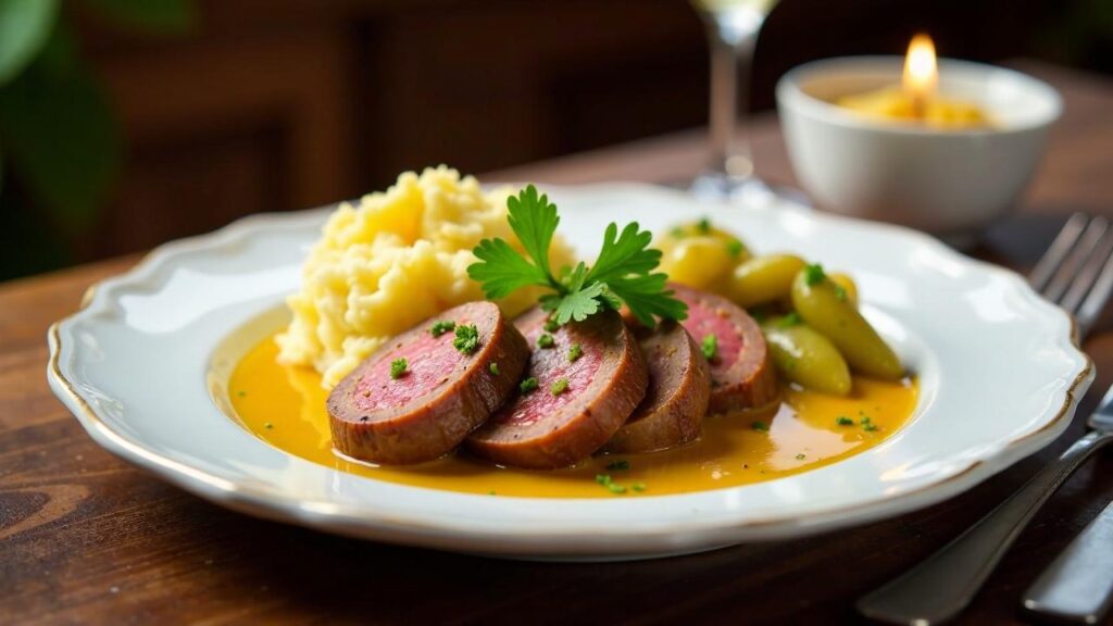 Rinderzunge mit Senfsoße [CreaTable] – Rezept für Anfänger und Chefkoch ...