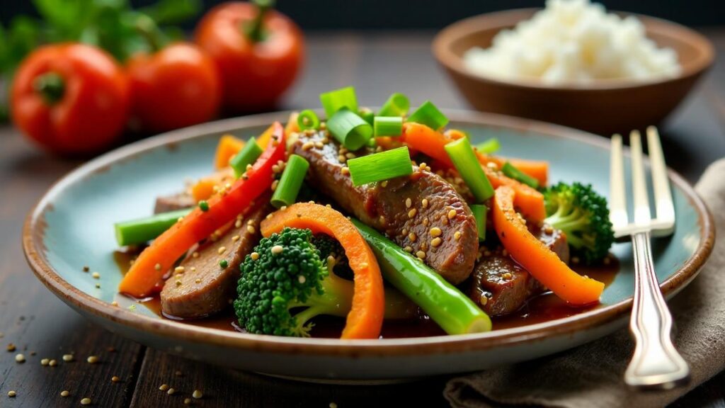Rindfleisch-Stir-Fry mit Gemüse [CreaTable] – Rezept für Anfänger und ...