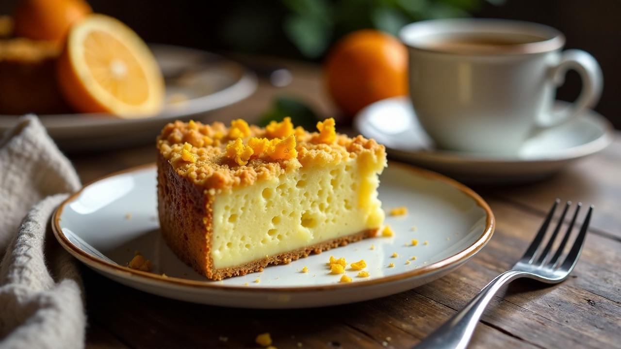 Schlesischer Streuselkuchen mit Orangenaroma