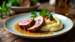 Schäufele mit Sahnekartoffeln