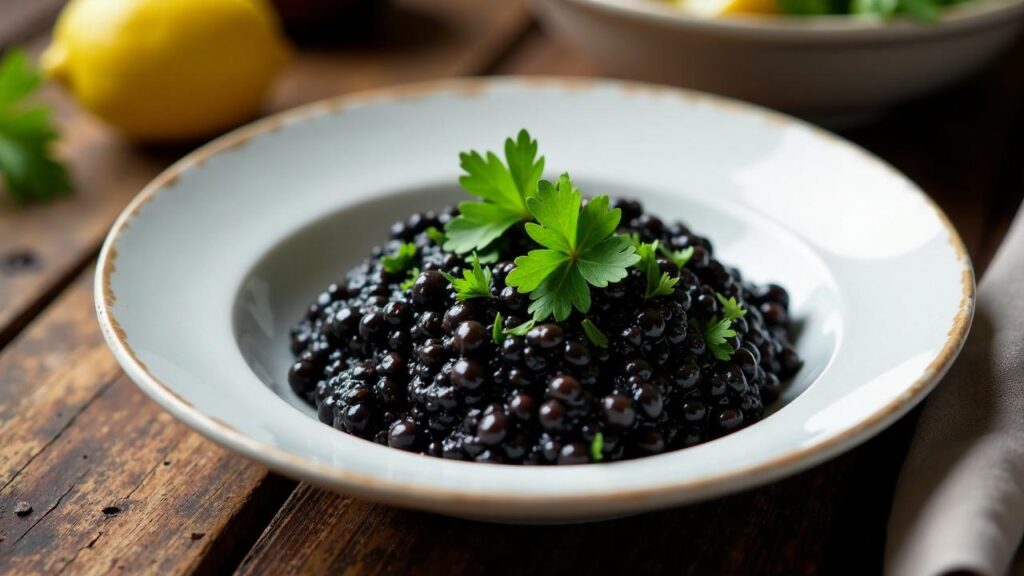 Schwarze Risotto mit Sepia-Tinte [CreaTable] – Rezept für Anfänger und ...