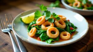 Sotong Kangkung - Tintenfisch mit Wasserspinat