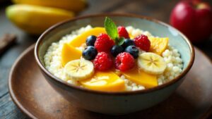 Warme Sago-Porridge-Bowle